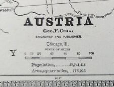 Vintage 1883 AUSTRIA Map 13