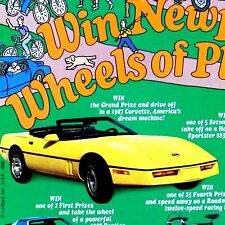 1987 Corvette  & Trans Am Newport Contest Vintage Original Print Ad 8.5 x 11