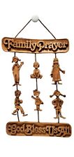 Christian Family Resin Wall Hanging Family Prayer God Bless Us All Decor RARE picture