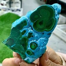 285g Natural chrysocolla/Malachite transparent cluster rough mineral sample picture