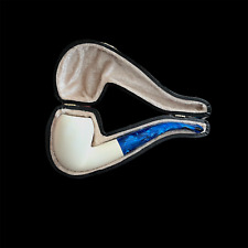 Block Meerschaum Pipe hand-carved unsmoked smoking tobacco pipe w case MD-394 picture
