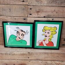 Blondie & Dagwood Cartoon Hand Panted Framed & Matted Animation Cel #2 picture