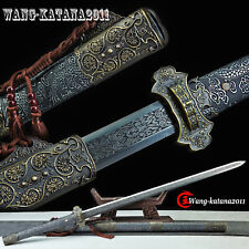 44''Tang Dynasty Chinese Jian 1095 Carbon Steel Staight Double Edge Sword唐剑 picture