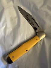 Vintage Yellow Queen City Cutlery LARGE COKE BOTTLE USA #83A Knife picture