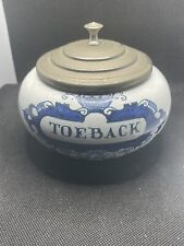 Antique Holland apothecary or tobacco pewter lidded toe back bowl jar picture