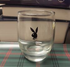 Vintage Set Of 2 Playboy Low Ball Whiskey Glass Black Bunny Logo 3 1/2