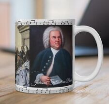 Premium Johann Sebastian Bach Collage Mug, Classical Organ Orchestra Music 11 oz picture