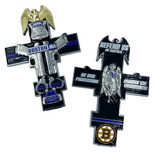 FF-001 Bruins inspired Boston Police Thin Blue Line St. Michael Cross Challenge picture