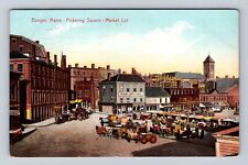 Bangor ME-Maine, Pickering Square, Market Lot, Antique, Vintage c1907 Postcard picture