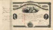 Philadelphia City Passenger Railway Co. - 1877 dated Stock Certificate - Railroa picture