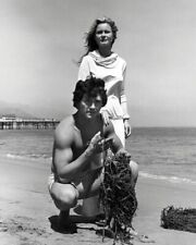 Man From Atlantis 1977 TV Patrick Duffy Belinda Montgomery on beach 8x10 photo picture