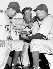 Brooklyn Dodgers Pee Wee Reese Pete Reiser and Eddie Stanky get to .. Old Photo picture