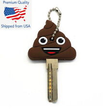 Cute Cartoon Silicone Keychain Emoji Poop Key Cover Cap picture