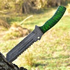 12”DAMASCUS STEEL KNIFE CAMPING HUNTING SURVIVAL OUTDOOR RESCUE SURVIVAL CAMPING picture