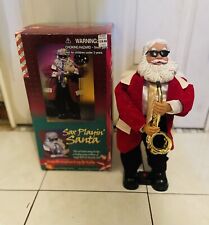 Rare Vintage Gemmy Saxaphone Playing Santa With Box picture