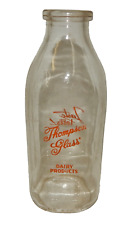 Vintage Thompson Glass Dairy Products - Taste Tells - Quart Milk Bottle picture