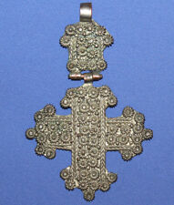 Vintage Hand Made Hinged Silver Plated Filigree Cross Pendant picture