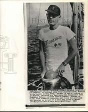 1969 Press Photo Simeon Baldwin aboard his boat 