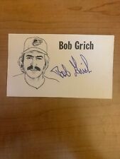 BOB GRICH - BASEBALL - AUTOGRAPH SIGNED - INDEX CARD - AUTHENTIC- B6444 picture