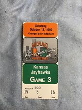 University Of Miami Basketball Ticket Stub 1990 Vintage Kansas Jayhawks Game 3 picture