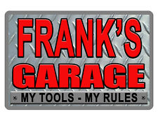 Personalized GARAGE Sign YOUR NAME Weatherproof Durable Aluminum HI GLOSS DIR750 picture