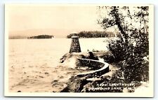 1936 NEWFOUND LAKE NEW HAMPSHIRE REED LIGHTHOUSE RPPC POSTCARD P3625 picture