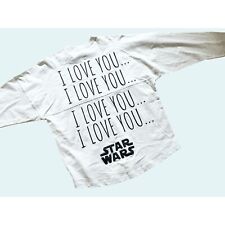 STAR WARS Disney I Love You Spirit Jersey Millenium Falcon Heart Shirt Top Sz M picture