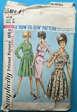 Shirtwaist Dress Slim Full Skirt Options Simplicity 5877 Size 16 1960's Vintage picture