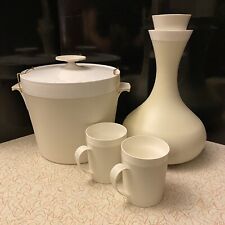 Vintage Therm Ware by David Douglas  Ice Bucket Carafe Mugs White/Almond HTF Set picture