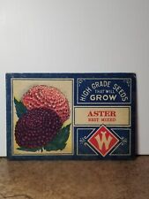 Vintage FLOWER SEED PACKET Aster International Litho Co Roch NY with SEEDS 1920 picture