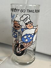 Vintage 1977 Burger Chef Character Glass Burger Chef And Jeff Go Trail Riding picture