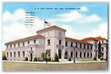 1948 US Post Office Building Road US Flag View San Jose California CA  Postcard picture