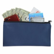 Deposit Bag Bank Pouch Zippered Safe Money Bag Organizer in Navy Blue picture