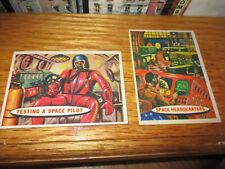 2 VINTAGE 1957 Topps Space Cards #10 Space Headquarters, 11 Testing a Space Suit picture