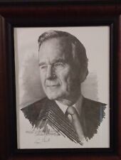 George HW Bush signed limited edition portraits by Michael Reagan picture