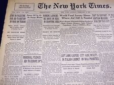 1947 FEBRUARY 3 NEW YORK TIMES - PALESTINE JEWS BAR AID - NT 3272 picture