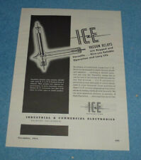 Antique 1944 Ad ICE Vacuum Relays Industrial & Commercial Electronics picture