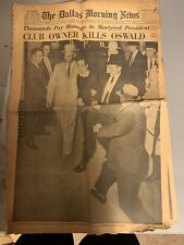 Club Owner Kills Oswald Dallas Morning News Antique Newspaper picture