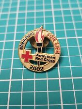 Vtg 2002 American Red Cross Champions For Life Gold Tone Lapel Pin Hat Pin picture