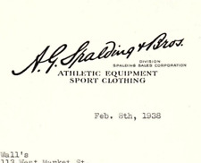 1938 A.G. SPALDING & BROS ATHLETIC EQUIPMENT SPORT CLOTHING CHICAGO LETTER Z2496 picture