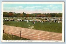 Detroit Michigan Postcard Athletic Field Belle Isle Park c1927 Vintage Antique picture
