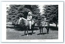 1958 White River Indians Riding Horse Meeker Colorado CO RPPC Photo Postcard picture