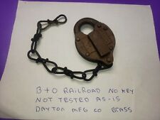 B O As is no key Brass Padlock  Original Antique collectable  picture