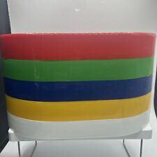 VINTAGE BERG SNAP TOGETHER STACK PICNIC TRAYS (4) MULTI-COLORs rainbow primary  picture