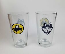 Brand New set of 4 UCONN Connecticut Huskies 16oz Glasses Buffalo Wild Wings picture
