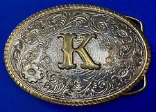 Letter initial K - The Heritage Collection Silver & gold plated belt buckle picture