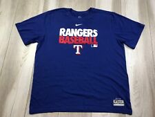 Nike Texas Rangers Shirt Mens Extra Large Blue White Red Dri-Fit Baseball Men * picture