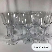 Set of 7 Antique Clear Drinking Wine Glasses Stemware Glassware -  8