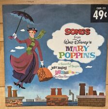 Walt Disney Little Gem 45 Record W/Sleeve SONGS FROM MARY POPPINS Disneyland picture