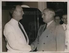 1937 Press Photo Sen Hugo Black Congratulated by Sen Joseph Guffey in D.C. picture